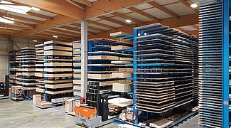 cantilever racking with forklift truck